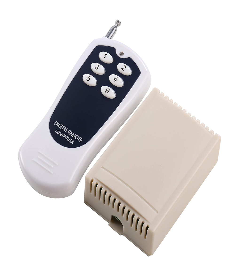 DC 12V 1000M 6-Channel Wireless Remote Control Switch White Blue